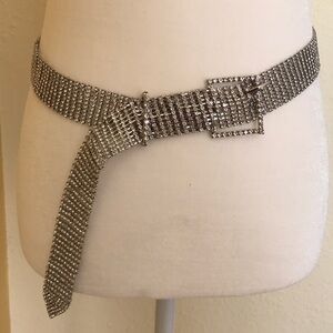 New clear crystals loaded adjustable belt